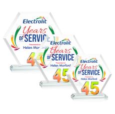 Riviera Anniversary Full Color No 45 Prismatic Polygon Crystal Trophy - Custom Trophies