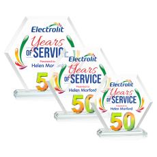 Riviera Anniversary Full Color No 50 Prismatic Polygon Crystal Trophy - Custom Trophies