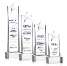 Morse Silver Star Full Color on Base Clear Towers Crystal Trophy - Star Trophies