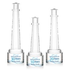 Lighthouse Full Color Crystal  on Round Base Trophy - Custom Trophies