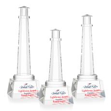Lighthouse Full Color Crystal on Small Base Trophy - Custom Trophies