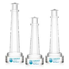 Lighthouse Full Color Crystal on Lockwood Base Trophy - Custom Trophies