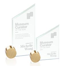 Trevino Jade/Gold Circle Peaks Glass Trophy - Glass Trophies