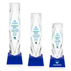 Toscana Full Color on Base Blue Towers Crystal Trophy - Custom Trophies