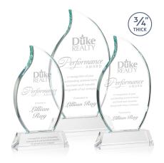Summers on Helton Base Clear Flame Crystal Trophy - Crystal Trophies