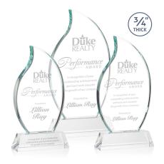 Summers on Helton Base Clear Flame Crystal Trophy - Crystal Trophies