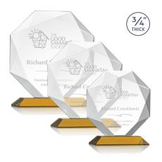 Gregory Amber Polygon Crystal Trophy - Crystal Trophies