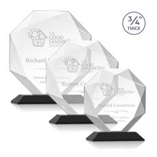 Gregory Black Polygon Crystal Trophy - Crystal Trophies