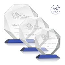 Gregory Blue Polygon Crystal Trophy - Crystal Trophies
