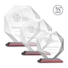 Gregory Rosewood Polygon Crystal Trophy - Crystal Trophies