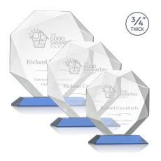 Gregory Sky Blue Polygon Crystal Trophy - Crystal Trophies