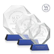 Gregory on Helton Base Blue Polygon Crystal Trophy - Crystal Trophies