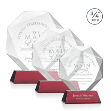 Gregory on Helton Base Red Polygon Crystal Trophy - Crystal Trophies