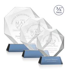 Gregory on Helton Base Sky Blue Polygon Crystal Trophy - Crystal Trophies