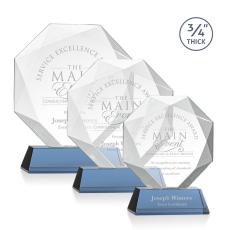 Gregory on Helton Base Sky Blue Polygon Crystal Trophy - Crystal Trophies
