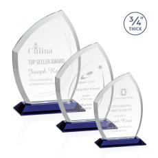 Wilco Blue Unique Crystal Trophy - Crystal Trophies