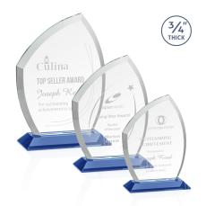Wilco Sky Blue Unique Crystal Trophy - Crystal Trophies