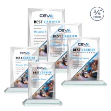 Cassidy Full Color Starfire Rectangle Crystal Trophy - Crystal Trophies