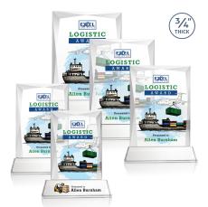 Cassidy Full Color on Helton Base Starfire Rectangle Crystal Trophy - Crystal Trophies