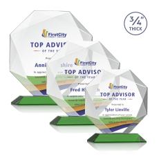 Gregory Full Color Green Polygon Crystal Trophy - Crystal Trophies