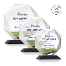 Gregory Full Color Black Polygon Crystal Trophy - Crystal Trophies
