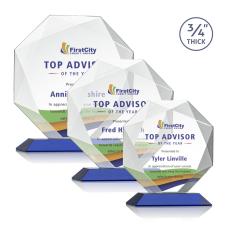 Gregory Full Color Blue Polygon Crystal Trophy - Custom Trophies