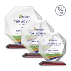 Gregory Full Color Rosewood Polygon Crystal Trophy - Custom Trophies