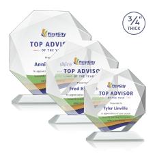 Gregory Full Color Fagan Polygon Crystal Trophy - Crystal Trophies
