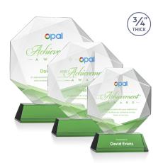 Gregory Full Color on Helton Base Green Polygon Crystal Trophy - Crystal Trophies