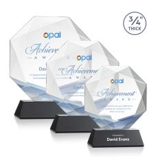 Employee Gifts - Gregory Full Color on Helton Base Black Polygon Crystal Trophy