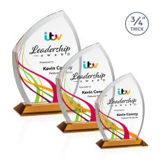 Wilco Full Color Amber Unique Crystal Trophy - Crystal Trophies