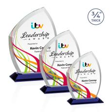 Wilco Full Color Blue Unique Crystal Trophy - Crystal Trophies