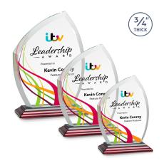 Wilco Full Color Rosewood Unique Crystal Trophy - Crystal Trophies