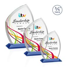 Wilco Full Color Sky Blue Unique Crystal Trophy - Crystal Trophies