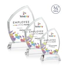 Wilco Full Color on Helton Base Starfire Unique Crystal Trophy - Custom Trophies