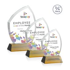 Wilco Full Color on Helton Base Amber Unique Crystal Trophy - Crystal Trophies