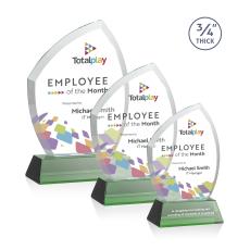 Wilco Full Color on Helton Base Green Unique Crystal Trophy - Crystal Trophies