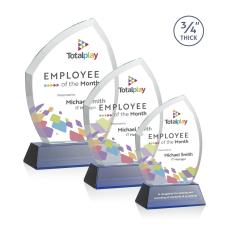 Employee Gifts - Wilco Full Color on Helton Base Blue Unique Crystal Trophy