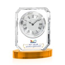 Westford Full Color Clock on Base - Crystal Trophies