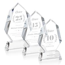 Thomson on Helton Base Clear Polygon Crystal Trophy - Crystal Trophies
