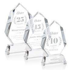 Thomson on Helton Base Clear Polygon Crystal Trophy - Crystal Trophies