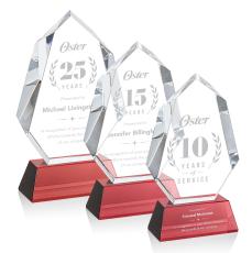 Thomson on Helton Base Red Polygon Crystal Trophy - Crystal Trophies