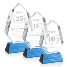 Thomson on Helton Base Sky Blue Polygon Crystal Trophy - Crystal Trophies