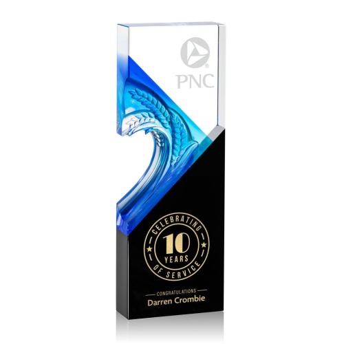 Awards and Plaques - Crystal Trophies - Baywell Black Rectangle Crystal Trophy