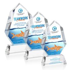 Thomson Full Color on Helton Base Clear Polygon Crystal Trophy - Crystal Trophies