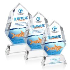 Thomson Full Color on Helton Base Clear Polygon Crystal Trophy - Crystal Trophies