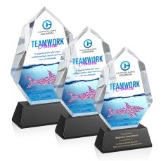 Thomson Full Color on Helton Base Black Polygon Crystal Trophy - Crystal Trophies