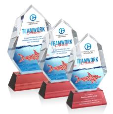 Thomson Full Color on Helton Base Red Polygon Crystal Trophy - Crystal Trophies