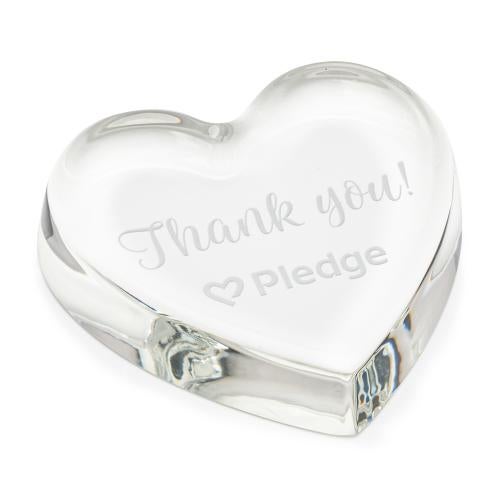 Awards and Plaques - Glass Trophies - Coeur Heart Paperweight