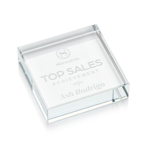 Awards and Plaques - Crystal Trophies - Dumas Square Paperweight